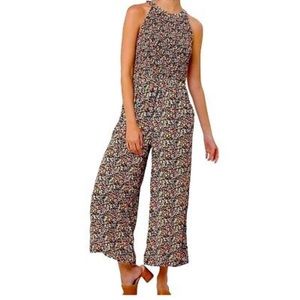 Loft Wide Leg Crew Neck Sleeveless Jumpsuit